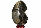 Septarian Dragon Egg Geode - Black Crystals #120882-2